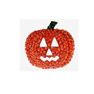 Jack-o’-lantern brooch with orange rhinestone’s.NWT